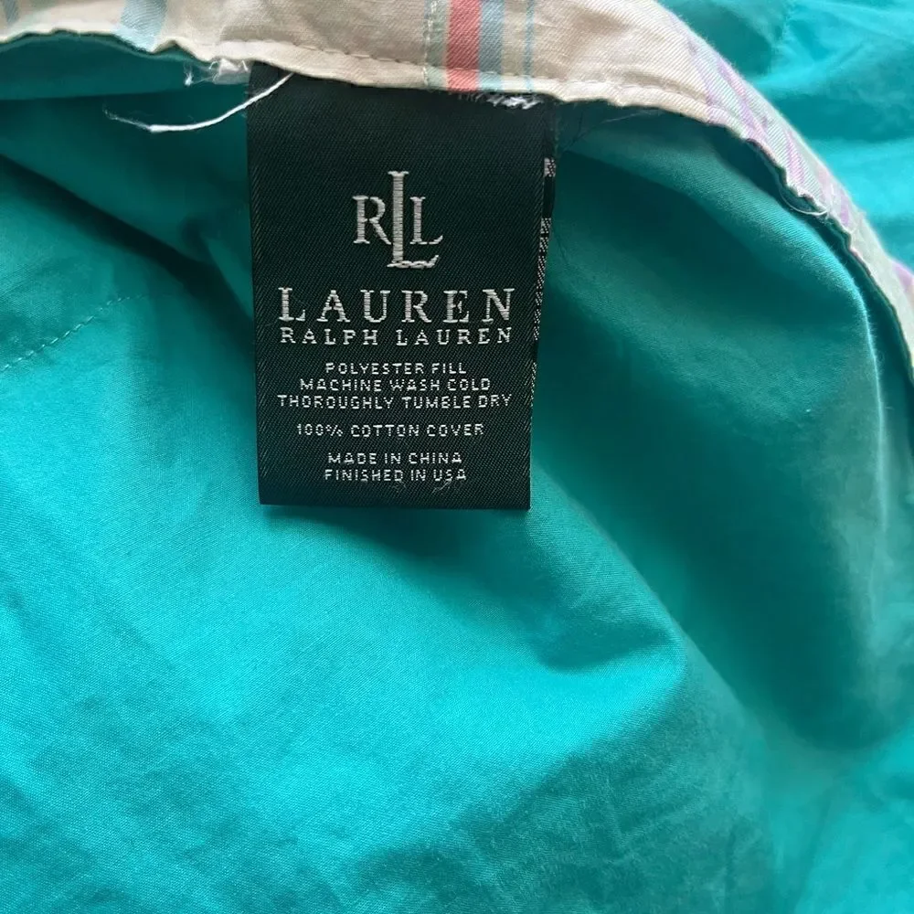 Lauren Ralph Lauren Madras Plaid Gusseted Reversible Twin Comforter